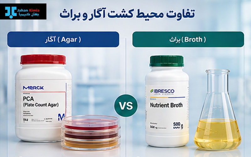 تفاوت محیط کشت آگار و براث شامل کاربردها و ویژگی های هر کدام