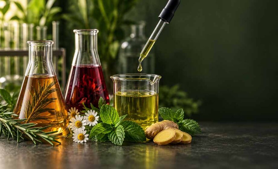 انواع عصاره‌های گیاهی در ظروف آزمایشگاهی
