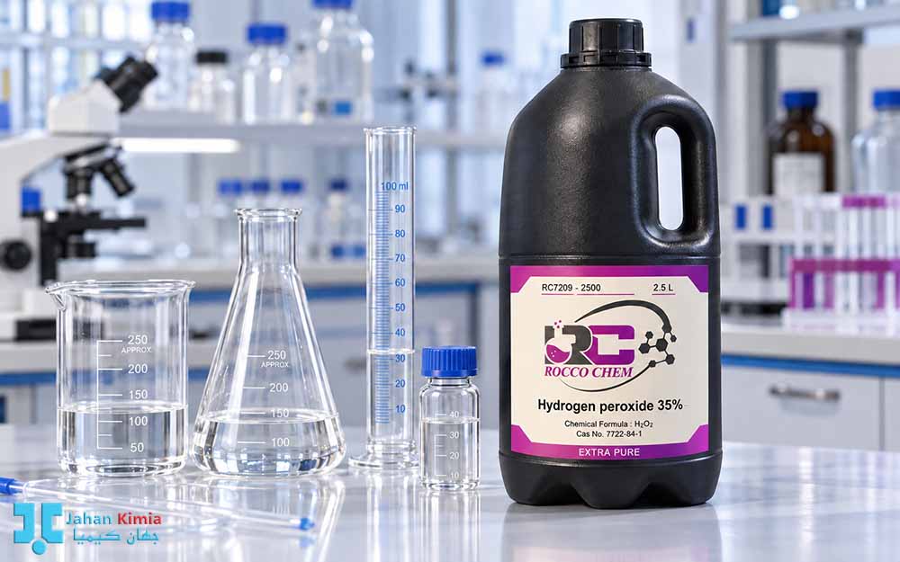 آب اکسیژنه ۳۵ درصد ROCCO CHEM در محیط آزمایشگاه
